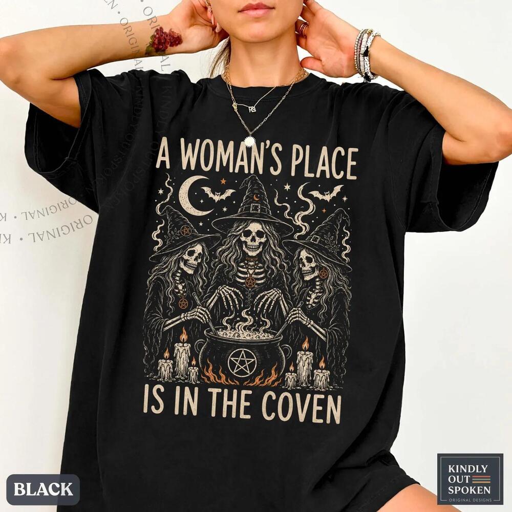 Witch Shirt, A Woman Place Is In The Coven, Feminist Halloween